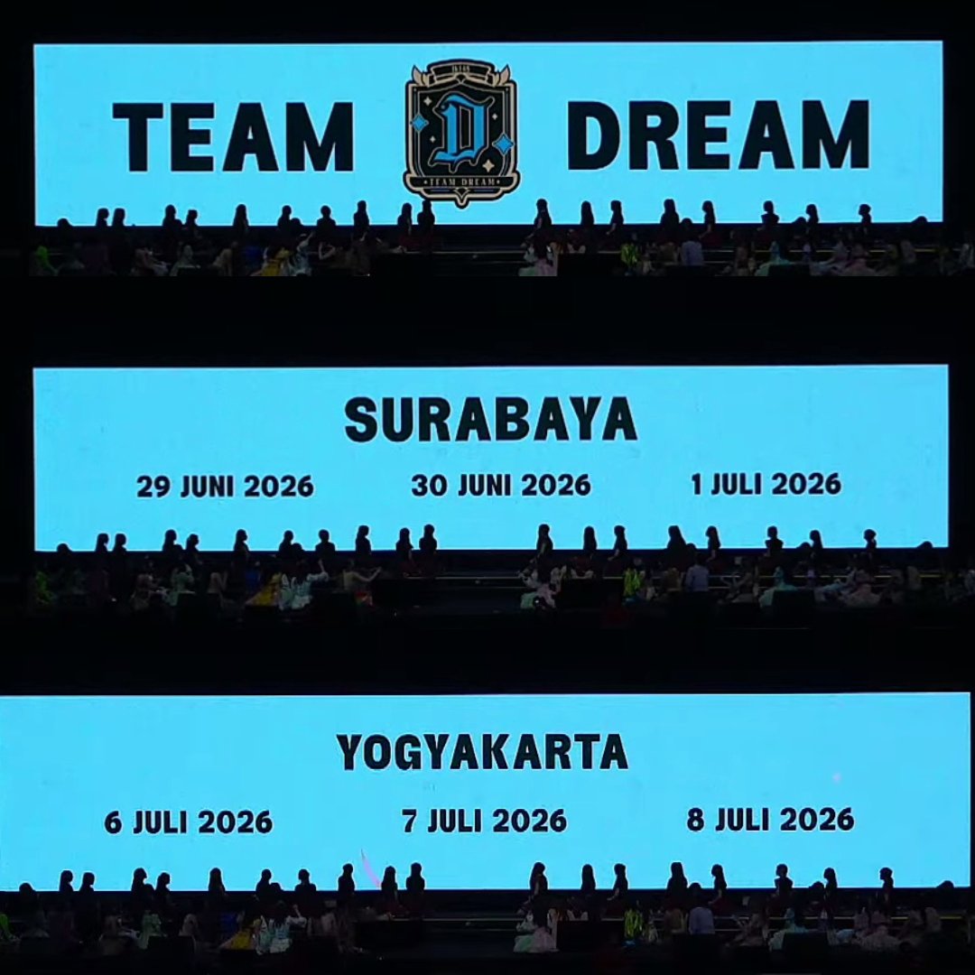 48Country_'s tweet photo. INFO JKT48

JKT48 mengadakan teater sementara di 2 kota berbeda pertengahan tahun ini! Lengkap dengan jadwal setiap tim pada masing-masing kota.

Hal ini disampaikan JKT48 pada penghujung acara; "JKT48 Personal Meet and Greet Festival LOVE DREAM PASSION!" hari ini (23/05/2026). https://t.co/0P6VXTBfRv