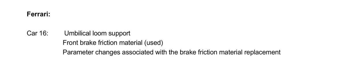 leclercsletters's tweet photo. ferrari has made some changes relating to charles' brakes after he complained yesterday! https://t.co/RXUyfuzTP9