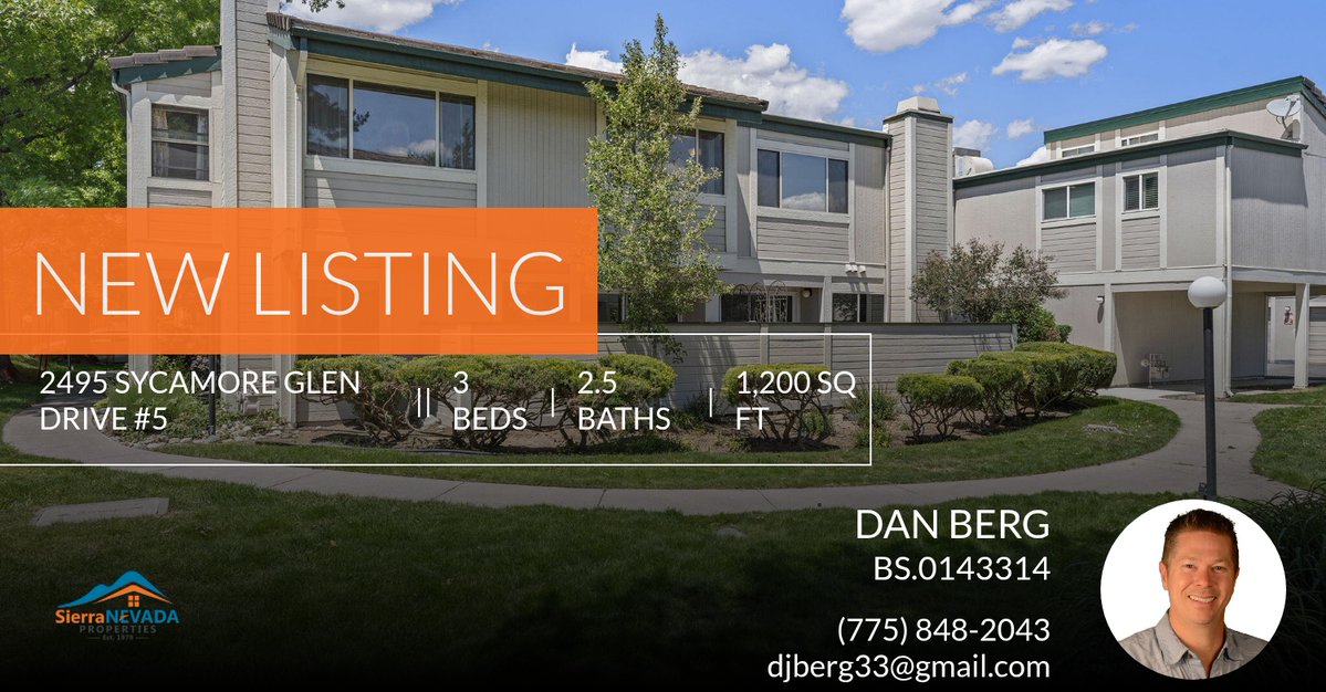 SNPHomes's tweet photo. 📍 New Listing 📍 Take a look at this fantastic new property that just hit the market located at 2495 Sycamore Glen Drive #5 in Sparks. Reach out here or at (775) 848-2043 for more information

#PaintTheTownOrange https://t.co/xk0v4be05t https://t.co/IDo86APTur