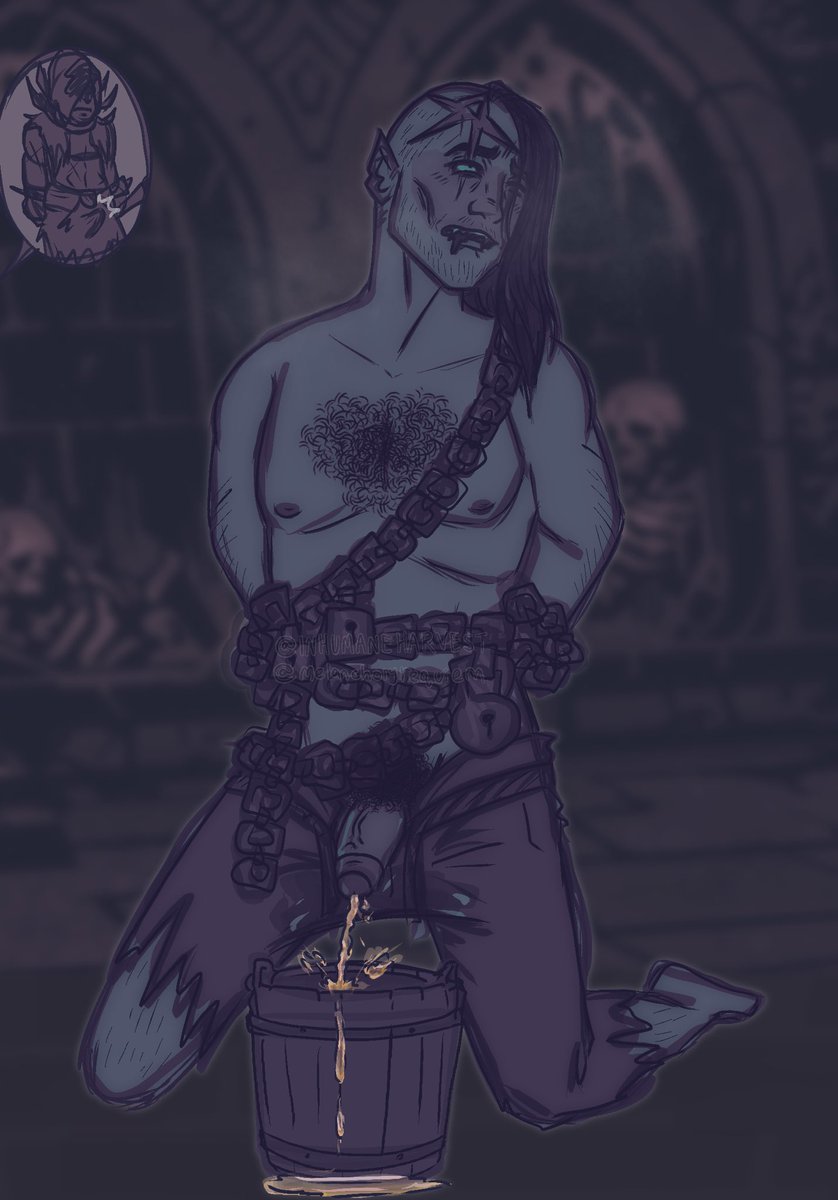 lNHUMANEHARVEST's tweet photo. [ piss / watersports ] more Bigby/The Abomination and predicaments that come with being chained up https://t.co/2PElYK3c6F