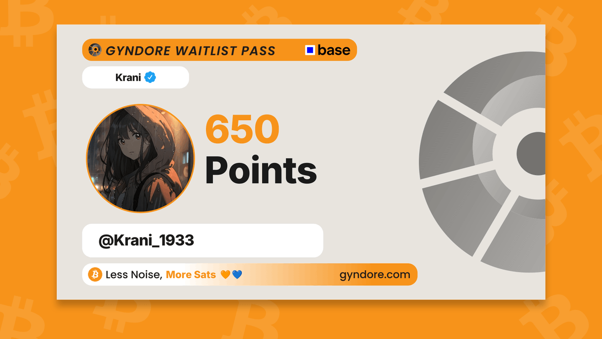 Krani_1933's tweet photo. Secured my spot on the @Gyndore waitlist.

Already stacking. It pays to be early.

Join now &amp; claim your points → https://t.co/yyZbbsc0lW https://t.co/tG7fPeWxjr