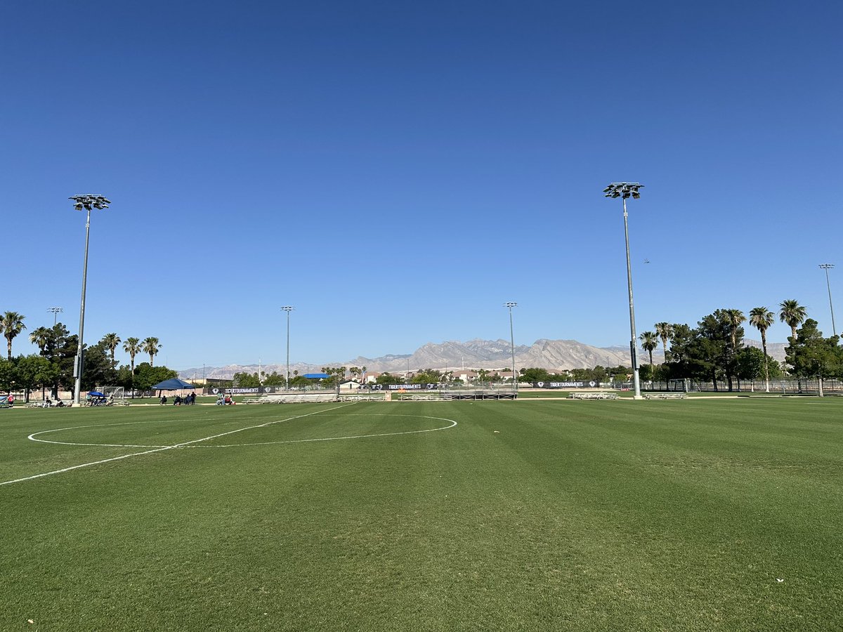 RobPeace9's tweet photo. Game day ⚽️

Day one of the Las Vegas Memorial Cup. 

Not a bad backdrop for our matches 🇺🇸 https://t.co/ivlQDxLtGj