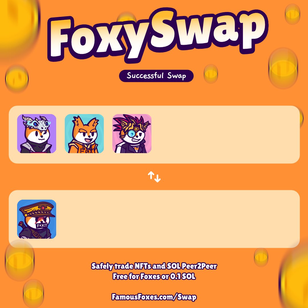 fffsales's tweet photo. New swap completed! @FamousFoxFed #FamousFoxes
Use FoxySwap for secure P2P swaps. https://t.co/DogQ9Dgd2o