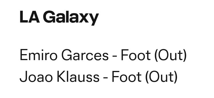 DroppinPoints's tweet photo. LA Galaxy vs Houston Dynamo

LAG:
No major changes

HOU:
No major changes

LAG in play with their DGW coming up, but Pec is on yellow card accumulation watch.

#LAGalaxy #LAvHOU https://t.co/pDDkyv79Tx