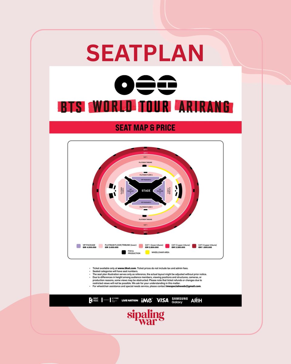 sipalingwar's tweet photo. OPEN JASWAR BTS ARIRANG in JAKARTA

Hi Army! Kita Open Jaswar untuk BTS Arirang in Jakarta, selain section VIP ya!  

💌 Fee 250k-300k
🔒 Service fee after secure
✅ Data customer
✅ Self payment

📩 isi form https://t.co/uFPKyMgkXQ untuk secure slot https://t.co/BvTYAWvSay