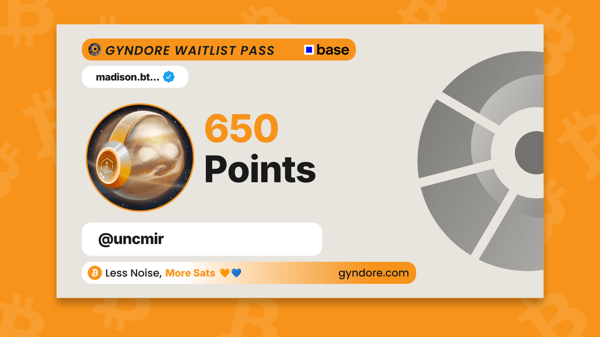 uncmir's tweet photo. Secured my spot on the @Gyndore waitlist.

Already stacking. It pays to be early.

Join now &amp; claim your points → https://t.co/v1APTeq2qg https://t.co/3yO4CvZGva