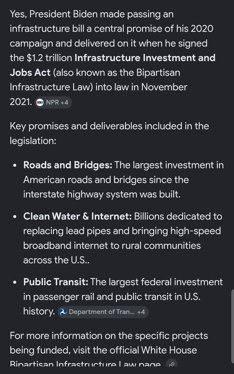 NohanDGreece's tweet photo. @gewilson04 @Michaeljhandy @CameronCorduroy Before Biden won he said he would pass an infrastructure bill, and then he did just that. Seems like you also believed the lies that Republicans kept spewing about Democrats https://t.co/TD1iqPJ9kQ