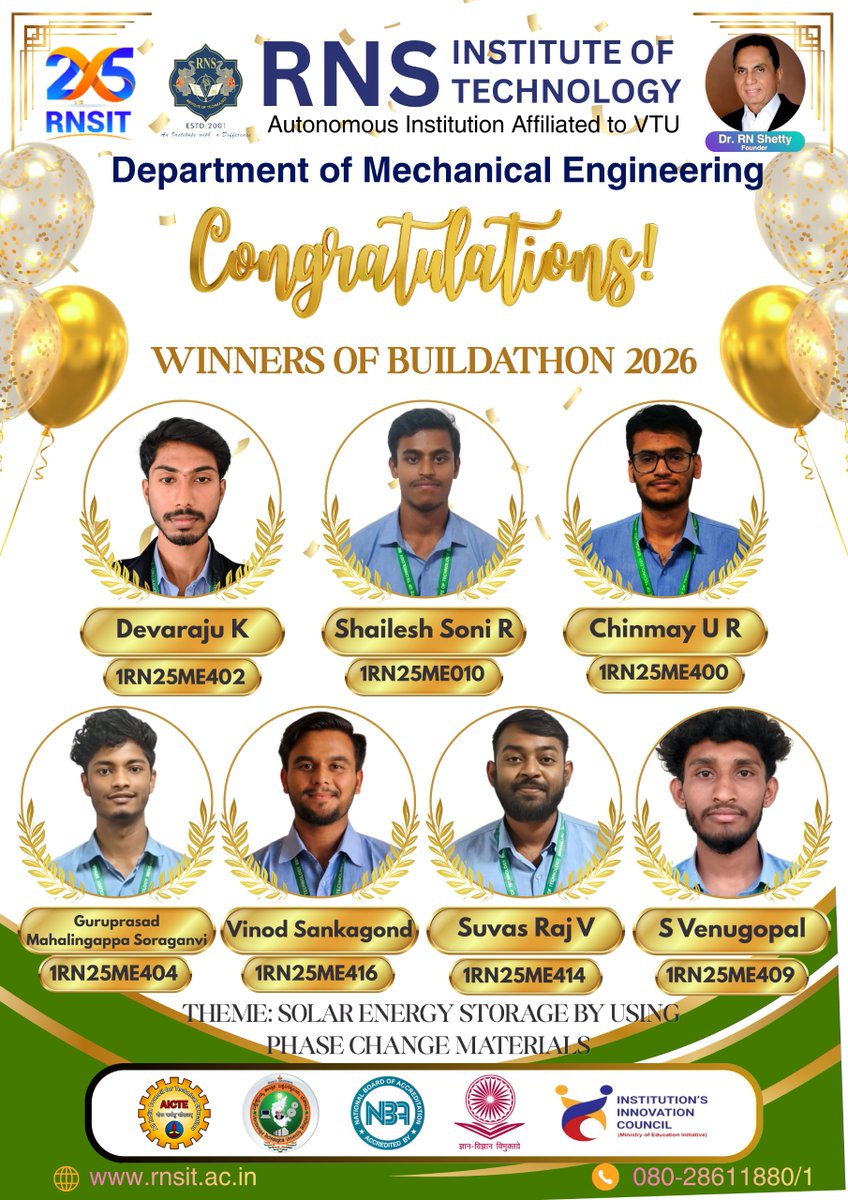 rnsit_mech's tweet photo. 🌍🏆 Winners of Earth Week-Buildathon @ RNSIT are announced!

The Mechanical Engineering Department proudly showcased innovative sustainable solutions developed by students.
Do check out the post and support our young innovators! 🌱✨ https://t.co/39hlsY4TLj