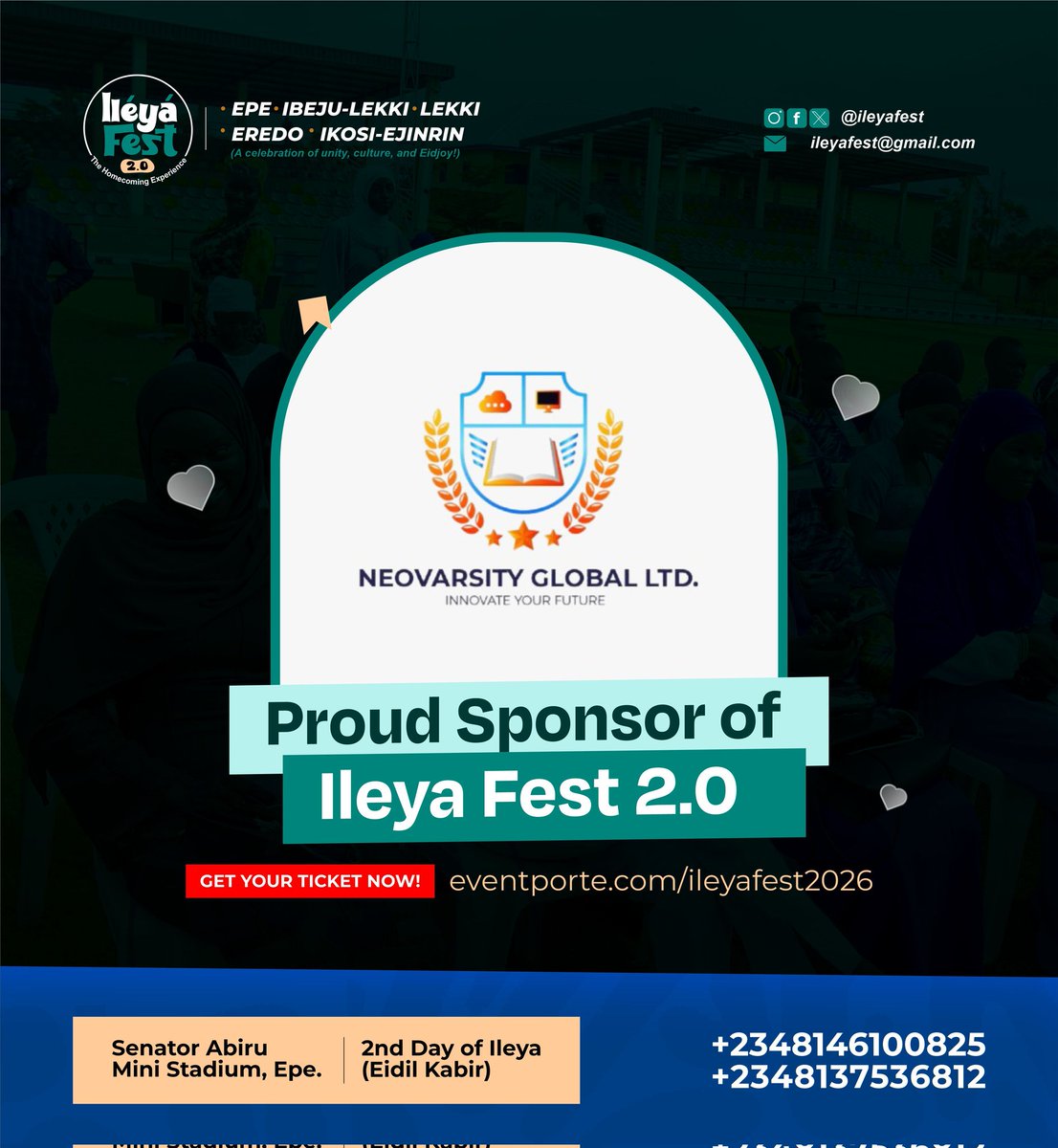 ileyafest's tweet photo. Neovarsity Global Limited

Big sponsors. Bigger vibes. 🚀🔥

Neovarsity Global Limited is officially part of the Ileya Fest 2.0 experience! 🎉

Don’t miss the biggest Ileya groove👇
https://t.co/VyqzUcSJPi

#IleyaFest2026  #Homecoming https://t.co/o8i6iwROFv