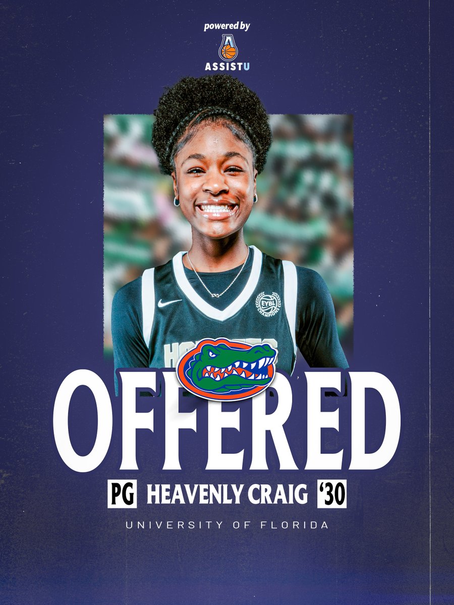 Assist_U_'s tweet photo. Official Offer.

After a great conversation, 2030 Point Guard Heavenly Craig (@Heavenlycraig) received an official offer from the University of Florida (@GatorsWBK). @UnitedHornets @cltmediagroup https://t.co/PTg17MGAua