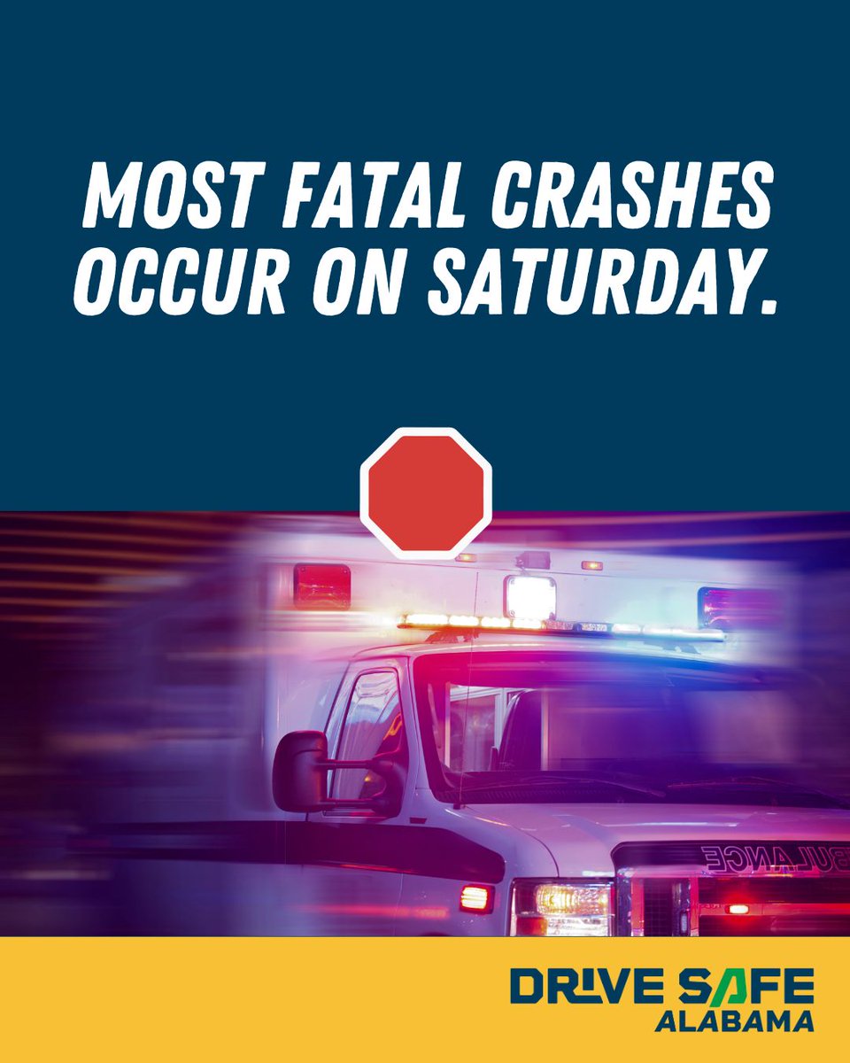 DriveSafeAL's tweet photo. The weekend is for making memories, not becoming a statistic. Drive safe, stay alert, and make it to Monday! 🚗⚠️ #ALCrashFacts https://t.co/e1xGux9qrI