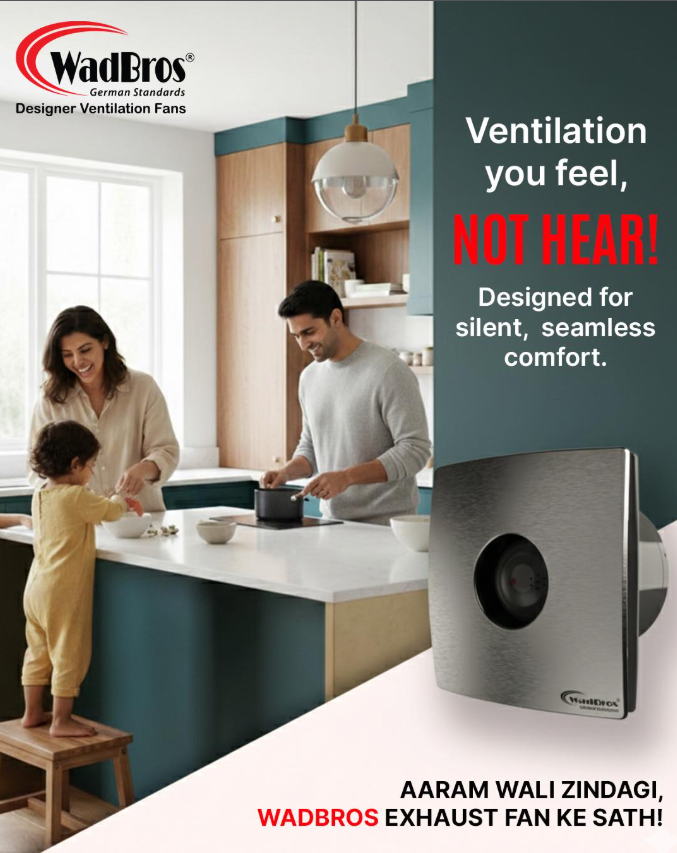 Wadbrosairtech's tweet photo. Ventilation jo mehsoos ho!

Cook, chat, laugh, live – bina kisi disturbing noise ke.Wadbros exhaust fan ke saath ghar rahe fresh, calm aur perfectly comfortable.

Explore our full range on https://t.co/uGgi9C4osW
.
.
#Wadbros #SilentVentilation #ExhaustFan #PeacefulLiving https://t.co/DnXtUlmvKB