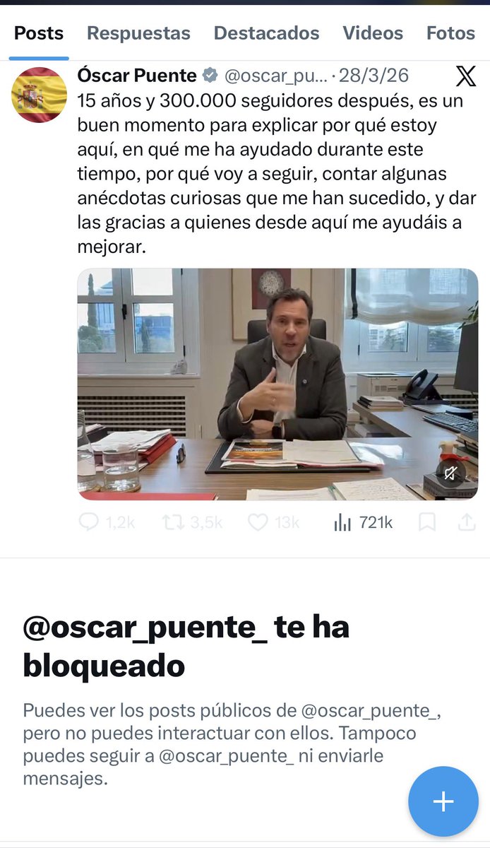 achociclista's tweet photo. Un ministro de España bloqueando a quien discrepa de él, es un honor que lo haga pero es triste para los españoles, en vez de hacer su trabajo de dedica a estar en las redes atacando. Esperemos que acaben todos en el sitio que merecen,.. a la sombra https://t.co/sVooA0D4Yk