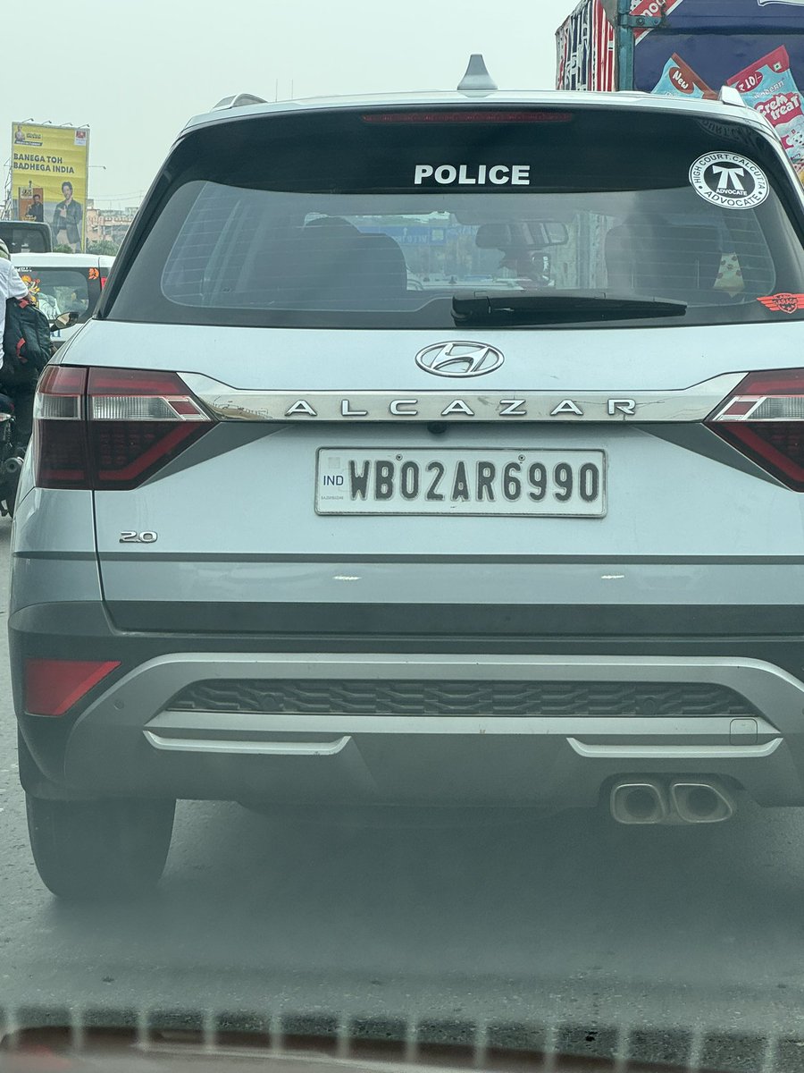 rsb7375's tweet photo. @SuvenduWB Sir plz make strict laws for Vehicles,as many persons are putting the Sticker of POLICE,LAWYER, ARMY, DOCTOR etc on the car’s windshield.This is a serious security threat,as the owners are putting various types stickers @KolkataPolice @KPTrafficDept @paulagnimitra1 https://t.co/WG6UdSxFJe