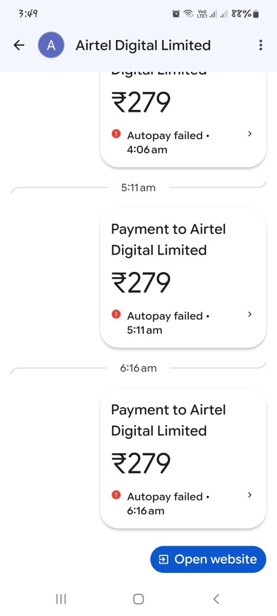 AMwithKARMA's tweet photo. Hon'ble Prime Minister Sir @narendramodi, Ma'am @nsitharaman,
@TRAI @airtelindia @Airtel_Presence #India
I need help understanding the advance auto-pay process, why it is dropping by one day each month. It started on Feb 26th, then March 25th, April 24th, now May 23rd (not paid). https://t.co/mYwDsq94Ly