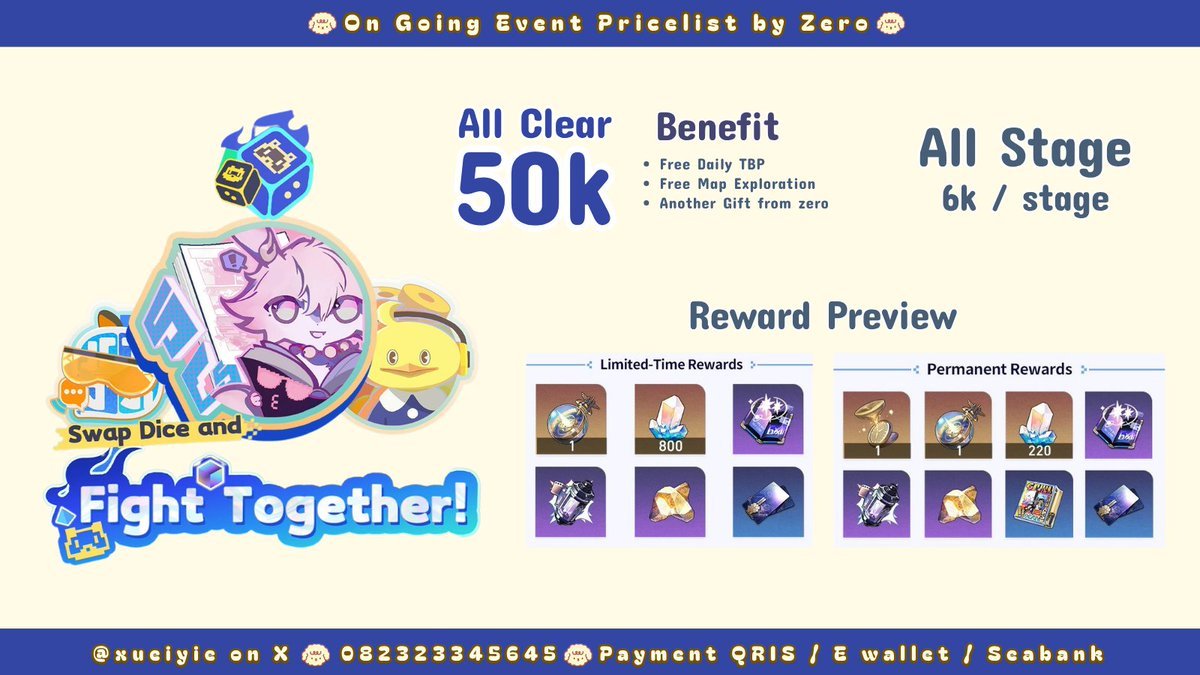 cigewine's tweet photo. [RT are appreciated]

Alo guys, zero open joki event hsr dibawah yach 😼

• Cosmicon roll on again 50k
• Cosmic data roaming 100k

Please dm for avail my service! More fastresp bisa chat ke tele/wa nyang ada di pinned 😼 https://t.co/uY9m2CImLG