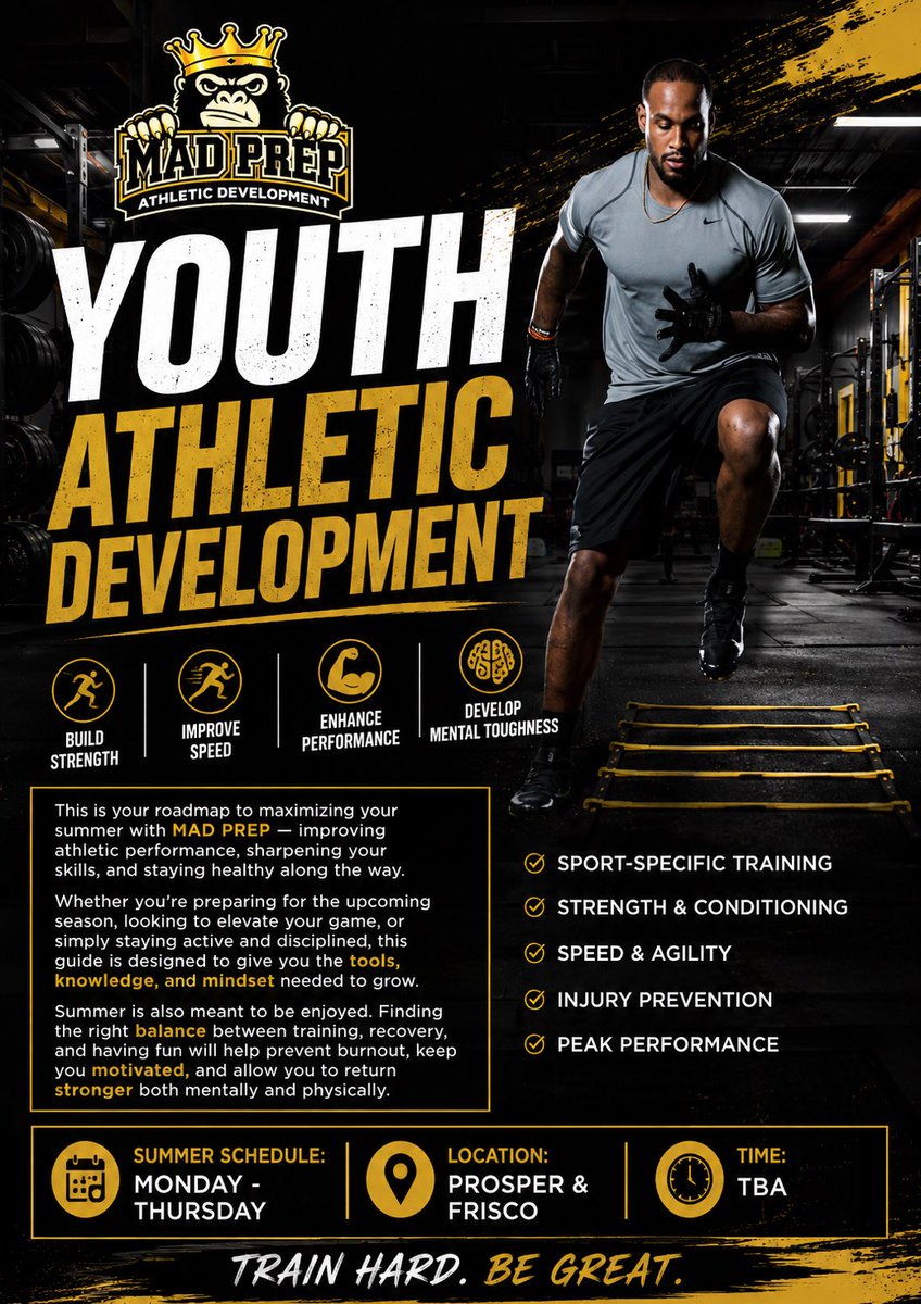 MadsquadDFW's tweet photo. MAD PREP (Youth Athletic Development) https://t.co/FVsrChPtUN