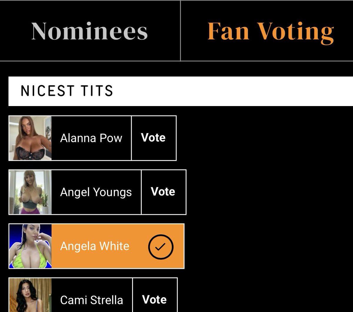 sunset_chaser__'s tweet photo. Time is winding down⏱️ getting my final votes in for @ANGELAWHITE for the 2026 @Pornhub awards!🏆🖤🧡

My Favorite Female Performer with the Nicest Tits🔥

👉🏻https://t.co/0Et9eautVA https://t.co/gOCYbjqfuN