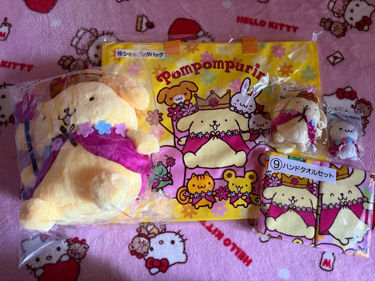 as2stay's tweet photo. ポムポムプリンのくじプラボウル欲しくて初めに２回ショッピングバックとタオルセット、１回追加してぬいぐるみ、車に戻って納得いかず追加２回マスコット各種で諦めて帰宅。。。
プラボウルでおしゃれにヨーグルト食べたかった
でもどれも可愛くて満足🫶🏻 https://t.co/evpFgAChvb