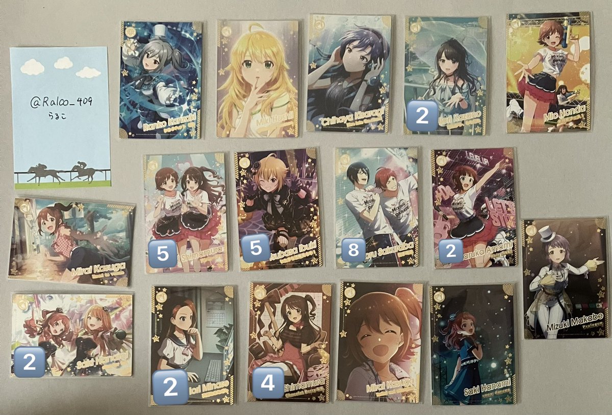 Ralco_409's tweet photo. @no_TL 
【交換】アイドルマスター TOURS ツアマス

譲▷画像1〜4枚目、リプ欄画像1枚目
求▷リプ欄画像2枚目(1枚のみ求め)>3枚目(無限回収)

郵送のみ、同レア同士のお取引を希望です。(複数:1の交換も検討します)
⬇️ https://t.co/jWXJqa7QIe