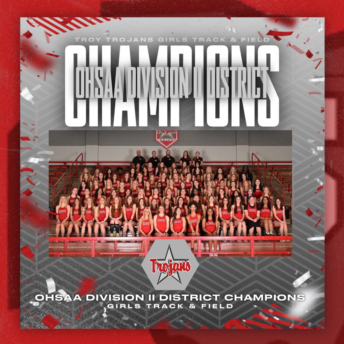 troyhstrojans's tweet photo. OHSAA DIVISION II DISTRICT CHAMPIONS

The Girls Track &amp; Field program brought home the 🏆 back home from Trotwood. Congratulations! https://t.co/todXodHcl6