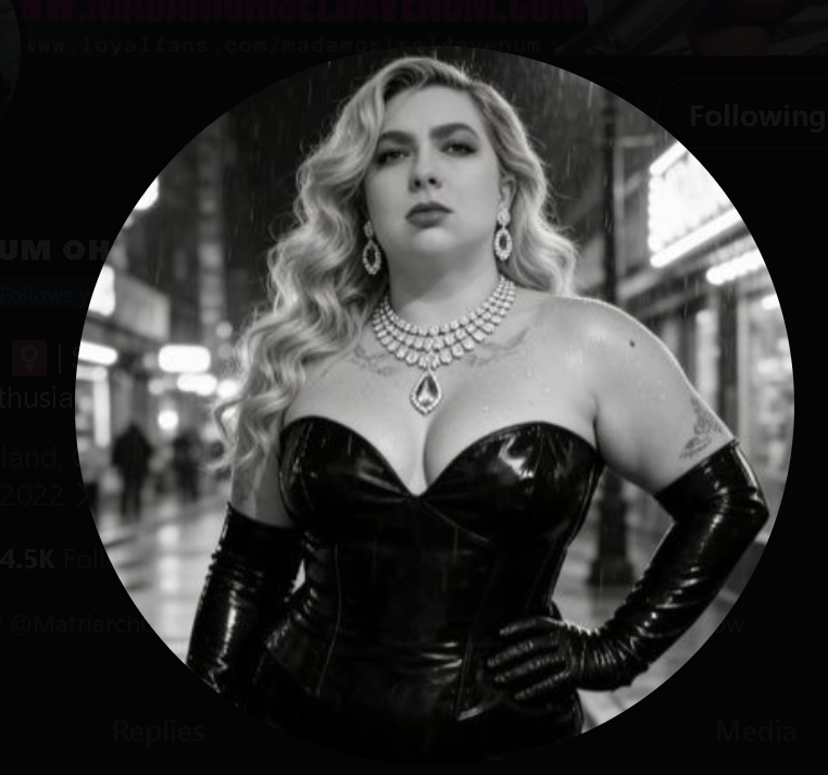 DominatrixNatio's tweet photo. DOMINATRIX NATION: BATTALION GRATITUDES

Dominatrix Nation honors @MadamGriselda.

Madam Griselda Venum brings the kind of command, presence, and danger that's Battalion Strong.

Ohio Femdom.
Severe elegance.
Authority that travels.

Your Follow is Honored at Dominatrix Nation

https://t.co/SJFTARWYZo