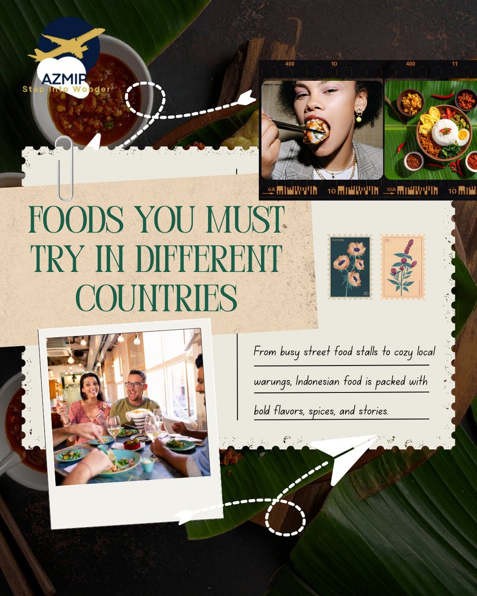 IAzmip's tweet photo. 🍜 From sushi in Japan 🇯🇵 to biryani in Pakistan 🇵🇰, discover the must-try foods around the world with Azmip 🌍✈️

What’s your favorite international dish? 👀

#Azmip #FoodTravel #Travel #Foodie #WorldCuisine #Wanderlust #TravelGoals https://t.co/85wG3NJ7cU
