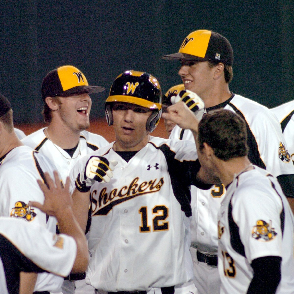 RoundHouseNews's tweet photo. Today in @goshockers history:
May 23, 2008 – Tyler Weber homers twice to drive in six runs in WSU’s 20-3 win over Missouri State in the MVC Tournament. Conor Gillaspie homers and doubles on his way to a 3-for-4 day for @GoShockersBSB. https://t.co/7xdm5KgKJm