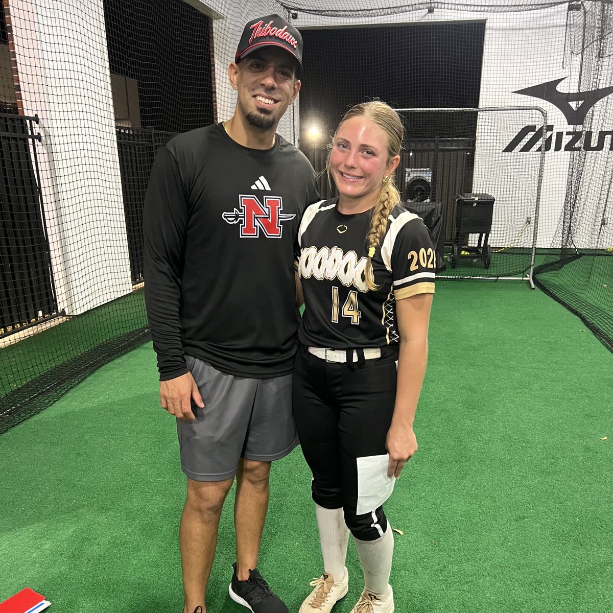 LA__Voodoo's tweet photo. Gail Heidbrink (2028, P/UT) attended the Ron Frost Camp at Nicholls State. She enjoyed how encouraging the coaches are! Coach Pinney especially liked how she’s to attack batters inside. https://t.co/k1k0VApanP
