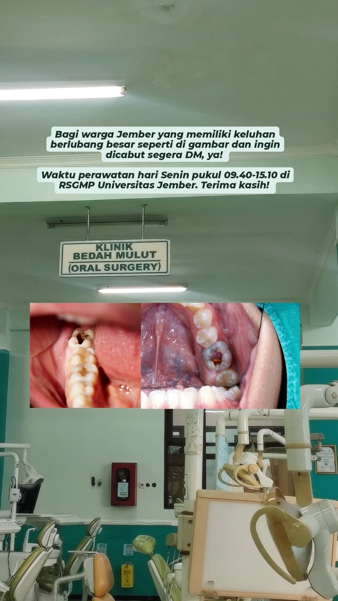 coasslisa's tweet photo. Hi! Bagi warga Jember yang memiliki keluhan sesuai di gambar dan berkenan untuk dirawat silakan komen ya. Terima kasih banyak! 

Keyword: Jember, koas gigi Jember, kedokteran gigi https://t.co/GpGOwyfOdd