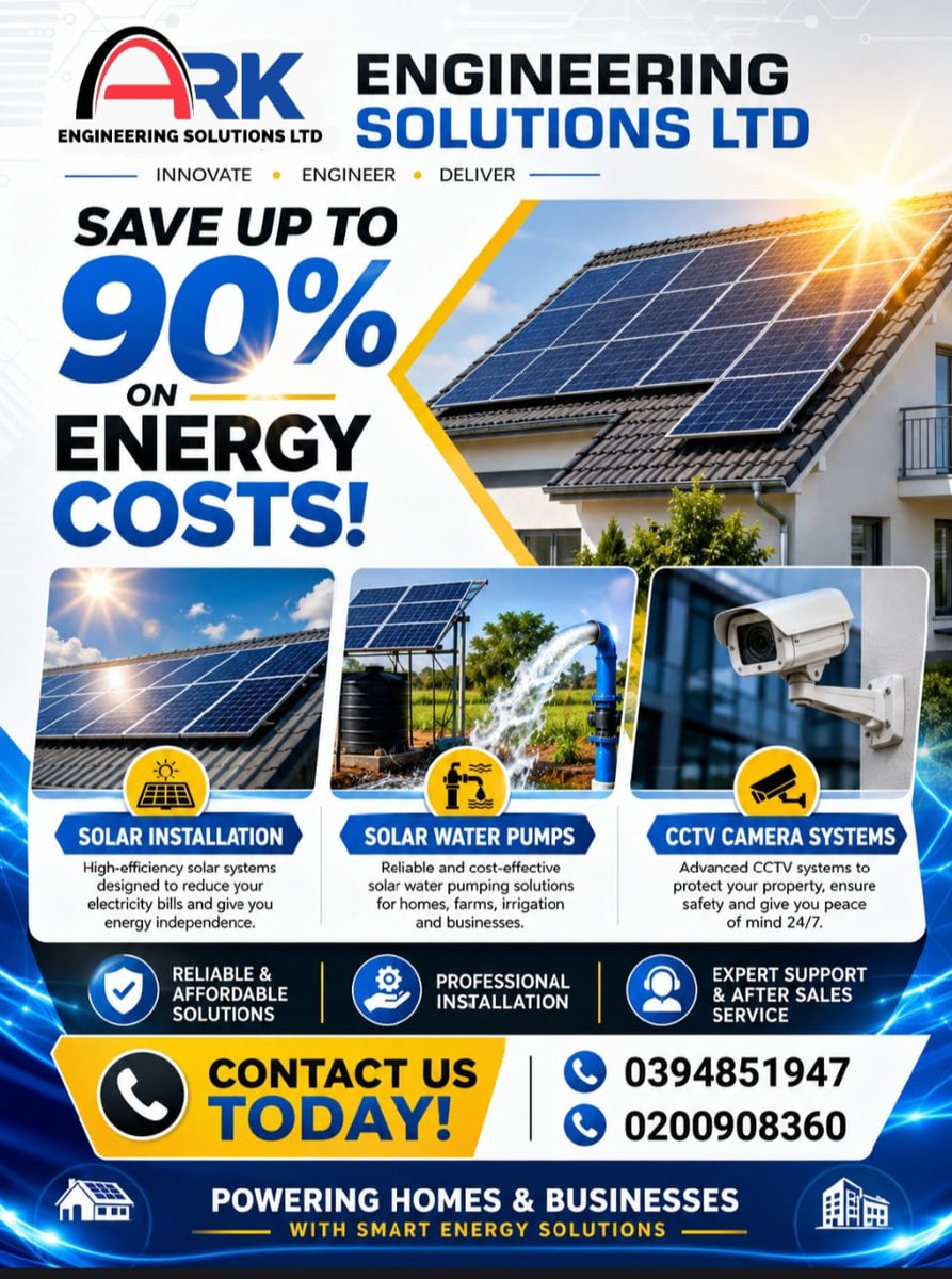 hacks_chris's tweet photo. Still spending heavy profits on diesel pumps for your farm?
Upgrade to an Ark Engineering Solar Irrigation Pump and pump unlimited water for FREE using the sun. Contact us today for exclusive seasonal deals across the Bunyoro region!
📞 Call: 0394851947
📧 marketing@aes-ug.com
# https://t.co/C9zaQ4tUVY