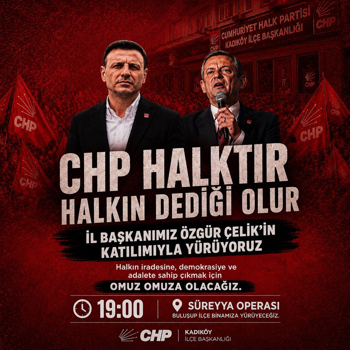 canersaritaschp's tweet photo. Halkın iradesine, demokrasiye ve adalete sahip çıkmak için omuz omuza olacağız.

İstanbul İl Başkanımız Özgür Çelik’in katılımıyla gerçekleştireceğimiz yürüyüş ve basın açıklamamıza tüm halkımız ve örgütümüz davetlidir.

🗓️ 23 Mayıs Cumartesi ( Bugün )
📍19:00 Süreyya Operası önü https://t.co/9RLItmsUwK