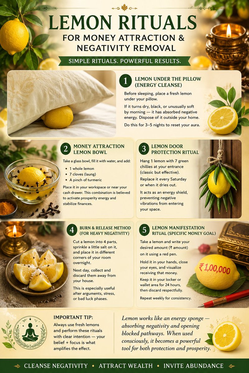 fcadeepti's tweet photo. Lemon Rituals 

#LemonRitual #MoneyManifestation #RemoveNegativity #SpiritualRemedies #EnergyCleanse #WealthAttraction #LawOfAttraction #PositiveEnergy #VastuTips #SpiritualHacks #ManifestMoney #AuraCleaning #IndianRituals #EnergyProtection #AbundanceMindset https://t.co/eHNmvd6dZb