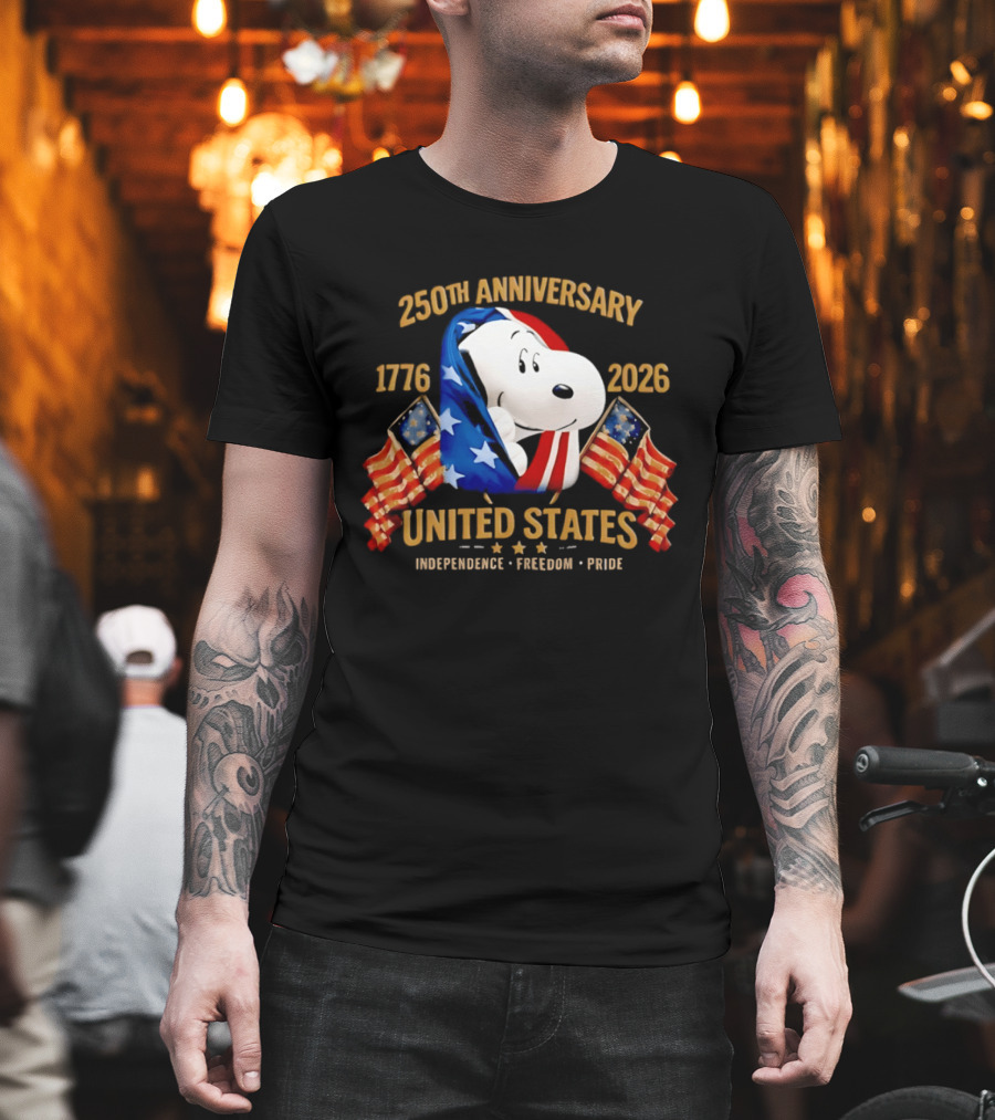 PagTee's tweet photo. Just saying: this Snoopy tee celebrating the 250th Anniversary of the USA is such a fun way to show independence and pride! It really takes me back to simpler times. https://t.co/CvoJekUa5M

#Snoopy #IndependenceDay #TShirtDesign https://t.co/zsJjcJm1xl