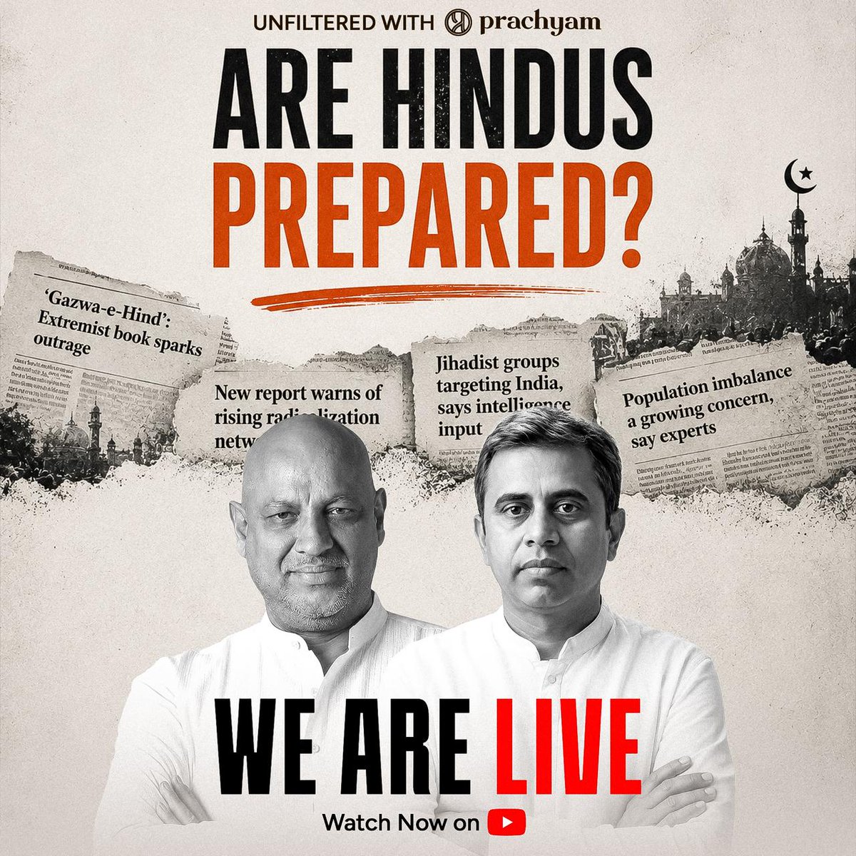 prachyam7's tweet photo. WE ARE LIVE!!! 🚨
Are Hindus Ignoring the Threat? | Gajwa-E-Hind, Jihad & India's Future
🎙️ With Neeraj Atri
📺 Watch Now: https://t.co/EfRtycOSYO
#NeerajAtri #GazwaEHind #Jihad #HinduSociety #LiveDiscussion https://t.co/AnXJ1Yms8R