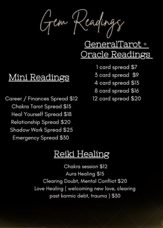 Callmeree_'s tweet photo. Hi gems! 💎 Open for same-day readings Please review the price list below before booking:
• 💛 $10 Mini Reading (2 Questions or General)
• 💛 $12 Mini Love Reading (2 Questions + Message from SP)
• 💛 $15 Detailed Reading
• 💛 $20 — Full https://t.co/ILv7HeztHY