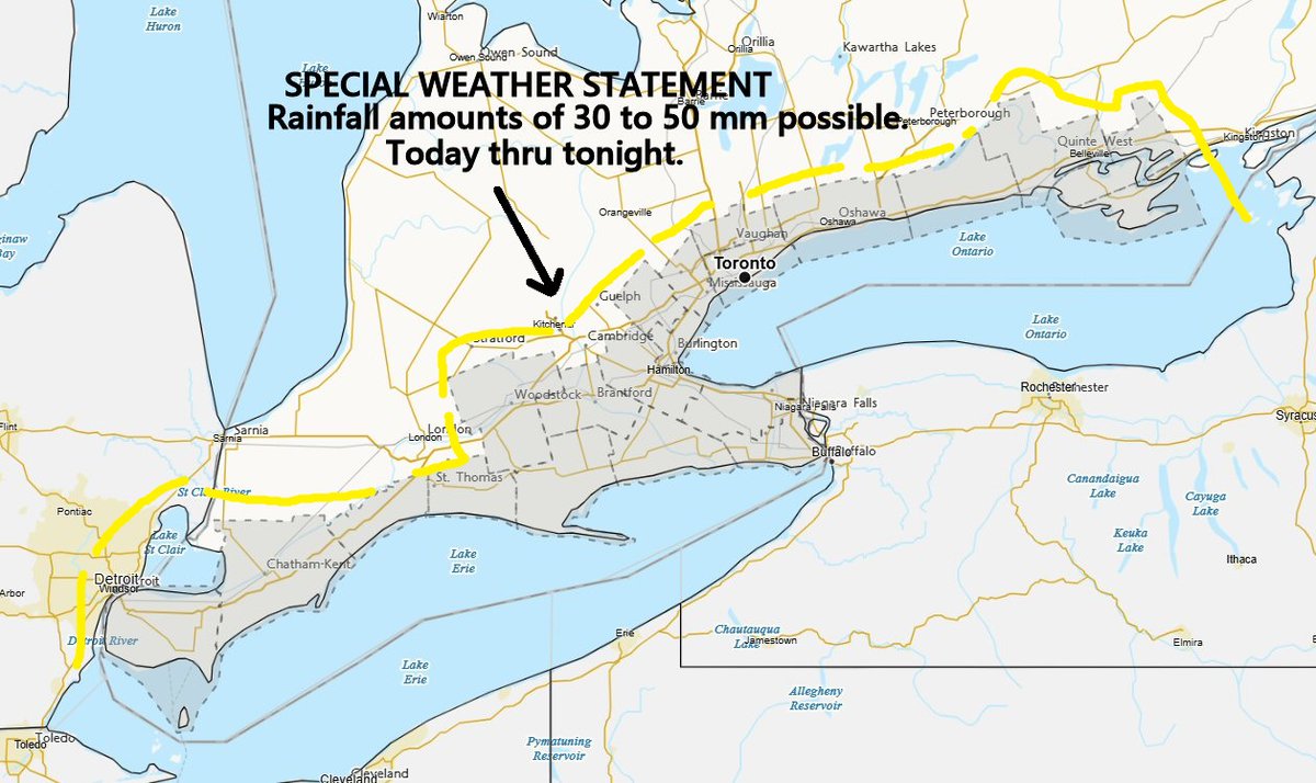 mrwx4caster's tweet photo. Look's like ECCC expanded this overnight from deep SWONT thru to the north shoreline of L. Erie &amp; L. Ontario.
👉https://t.co/48en2YeYZm 
Morning! 🥱☕️☕️☕️+++
#onwx #onstorm https://t.co/ngYPdeaC6O