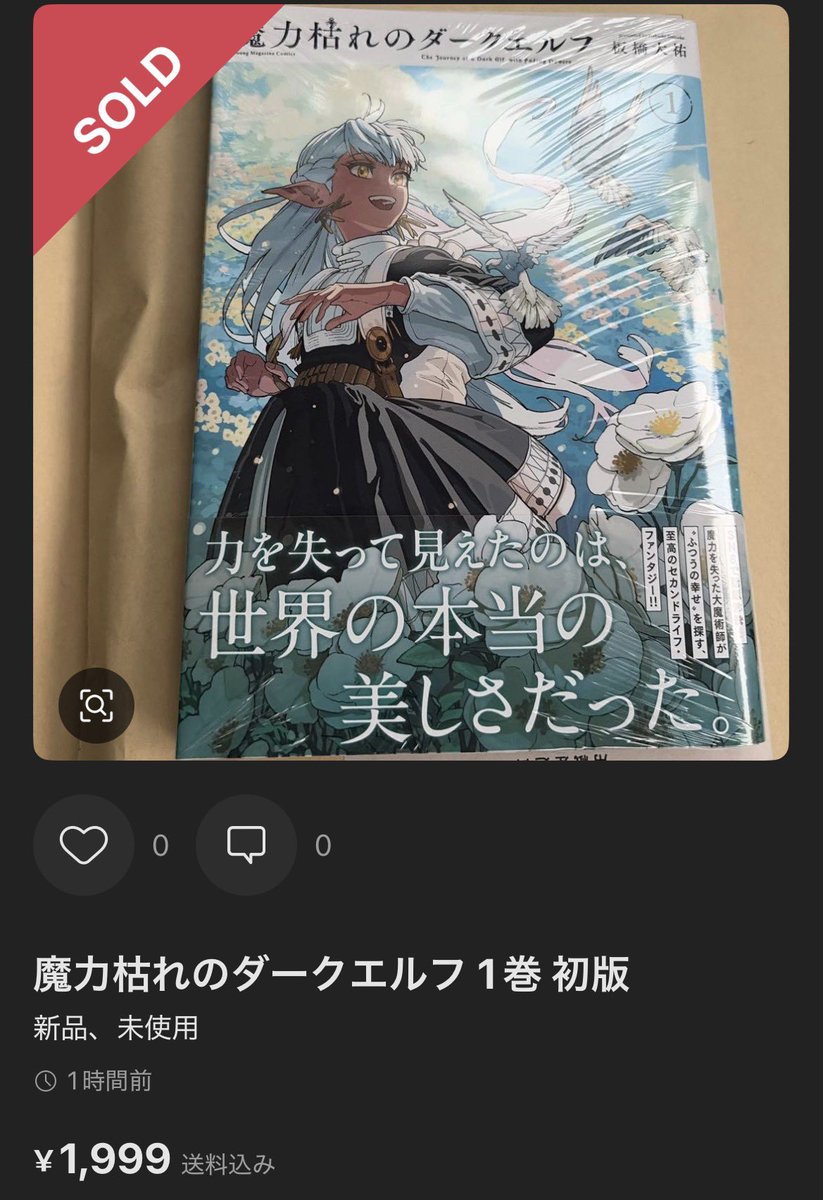 魔力枯れのダークエルフ 1巻 初版 シュリンク付き❤️‍🔥特典無し 4000