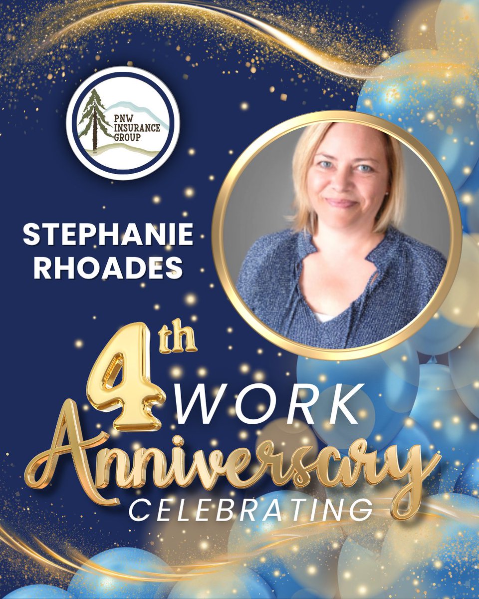 PNW_Insurance's tweet photo. Cheers to 4 amazing years, Stephanie! 🎉💙 Your hard work and dedication mean so much to our team and clients. We’re lucky to have you! 🙌

Help us celebrate by dropping a 🎊 and sharing your favorite thing about working with Stephanie! https://t.co/FQO5SrLWYU