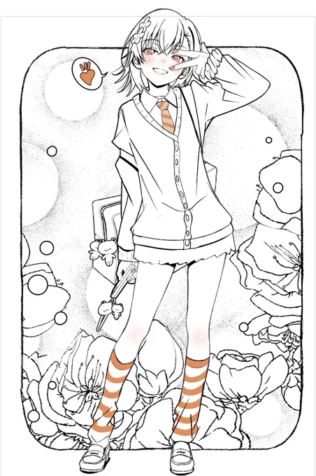 ギャルミサカミコトサンお絵描き。描いておいてなんですが、笑ってしまうくらいいつもと変わらないような気がする…。 