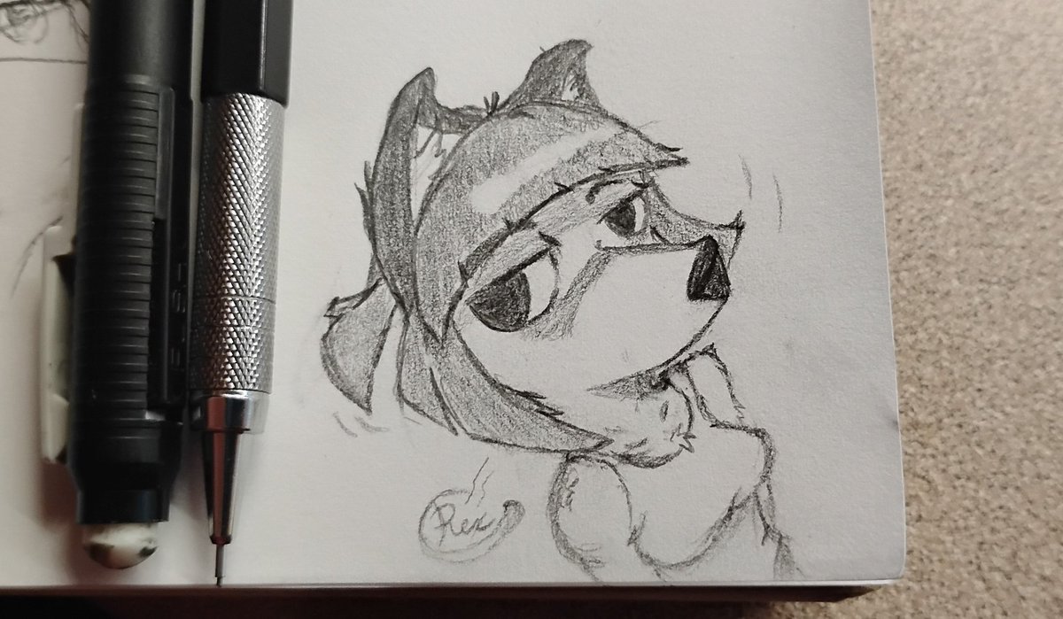 Vargr_Coffee's tweet photo. When not working on my next video, I've been doodling, trying to learn perspective. Here is Runi.

I think I unconsciously pulled her hairstyle from Oververse Kit Bodega and her eyes from Yi on the Nine Sols cover art. 

#learningtodraw #art #doodle #sketch https://t.co/6HKi494Sgs