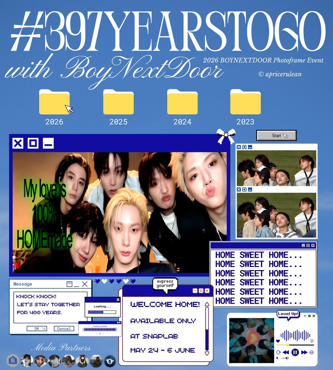 fishoutwaters's tweet photo. 𝐊𝐍𝐎𝐂𝐊 𝐊𝐍𝐎𝐂𝐊! 𝐖𝐞𝐥𝐜𝐨𝐦𝐞 𝐇𝐨𝐦𝐞!
⋆ 𝟑𝟗𝟕 𝐘𝐞𝐚𝐫𝐬 𝐭𝐨 𝐆𝐨 𝐰𝐢𝐭𝐡 𝐁𝐎𝐘𝐍𝐄𝐗𝐓𝐃𝐎𝐎𝐑 ✮

#BOYNEXTDOOR 3rd anniversary frame event by, @apricerulean 

☆: snaplab
☆: may 24 - 6 june '26

express yourself, door! kindly tag me and use #397YearsToGo !♡ https://t.co/NpxgrbMCTg