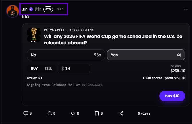 BackspaceHQ's tweet photo. Imagine if every post came with the poster's track record. On backspace, it's right next to the handle.

Resolved onchain. Followers are vanity, accuracy is the metric.

secure your handle https://t.co/GAoR62KzyH https://t.co/9gcXEatoi8