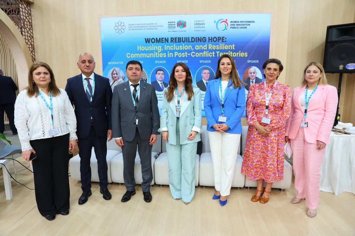 SevinjF's tweet photo. Participated in the panel discussion “Women Rebuilding Hope: Housing, Inclusion &amp; Resilient Communities in Post-Conflict Areas” held within the framework of the 13th Session of the World Urban Forum #WUF13.
#UrbanDevelopment #WomenLeadership https://t.co/QmenFFME2t