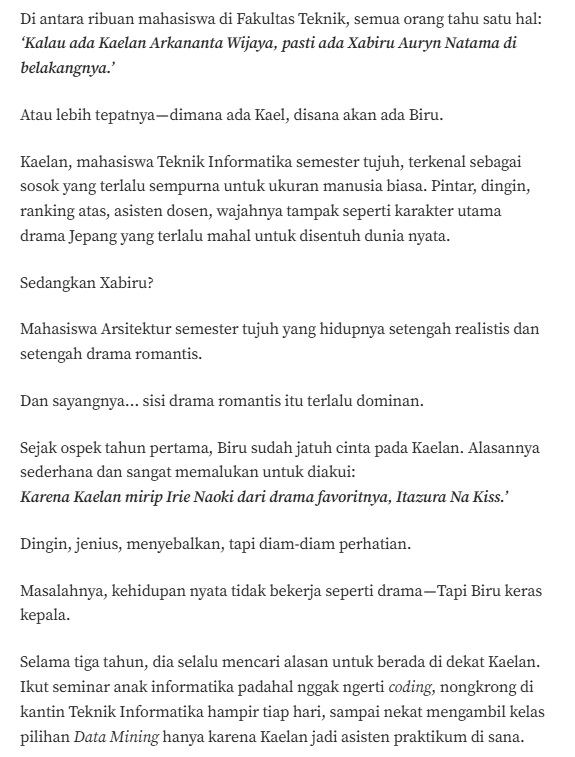 yourlittle911's tweet photo. Itazura Na Kiss - Love as You Wish

— Prompt AU

Bagaimana jadinya kalau mimpi Xabiru untuk bisa punya kisah percintaan dan hidup seperti drama favorit dia “Itazura Na Kiss” malah jadi kenyataan?   

Sebuah kisah tentang Xabiru yang bermimpi bisa mendapatkan cinta Kaelan — Anak Teknik Informatika yang sudah ia taksir sejak hari pertama ospek di kampus dan berharap hidupnya bisa seperti drama "Itazura Na Kiss".  

Itazura Na Kiss - Love as You Wish a SyonUshi Alternate Universe

#SyonUshi #YushiOn #SiYu #YuSion