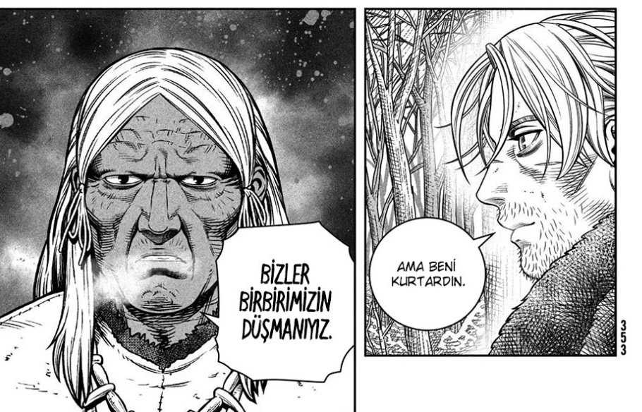 EmreKertii's tweet photo. #vinlandsaga #chapter216
Thorfinn’e sonunda döndük.
Bu barış olsun ya da olmasın çok fark etmez; Thorfinn elinden geleni yaptı ve yapmaya devam ediyor.
“Vinland’ı terk edeceğiz” derken bunun gerçekten ilaç bulmak için olduğunu duymak içimdeki huzursuzluğu baya azalttı.
Shaman’ı da sonunda doğru yola döndürdün ya… büyük adamsın Thorfinn.