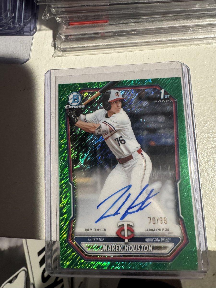 B_ryan021's tweet photo. Marek Houston Bowman Green Shimmer Auto /99. $150 shipped. Other comps have been $115 to $200. https://t.co/Z4zgsuPxgV