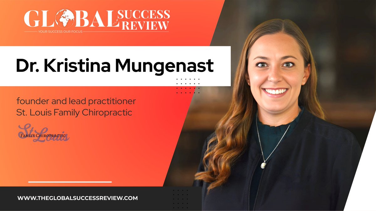 GSRMagazine's tweet photo. Dr. Kristina Mungenast has been recognized by The Global Success Review Magazine as one of “The Most Innovative Chiropractors Leading the Industry in 2026.” 🌿

Read the full press release:
 Press Release
#DrKristinaMungenast #Chiropractic #HealthcareInnovation #HolisticHealing https://t.co/AgkZmSFqhT