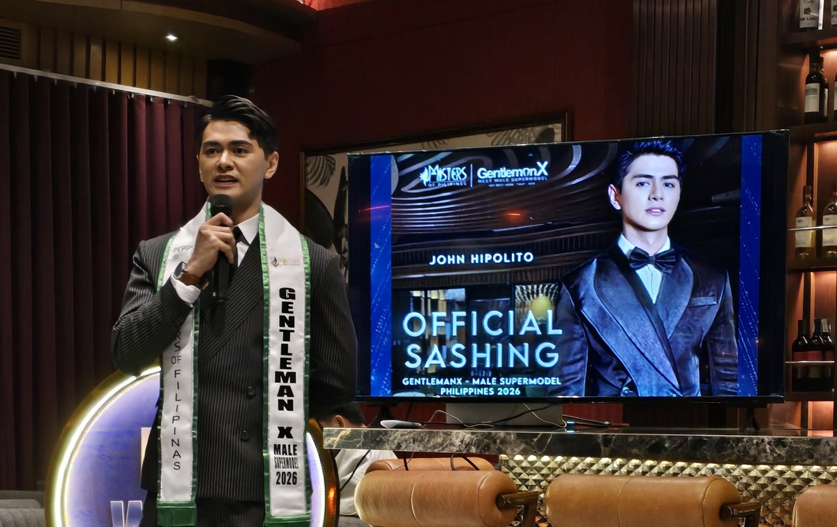 inquirerdotnet's tweet photo. BULAKENYO TITLEHOLDER π
LOOK: #MistersOfFilipinas Tourism 2025 John Hipolito of Bulacan is appointed to represent the Philippines in the first edition of GentlemanX Next Top Model in Thailand in November. He officially receives his sash at an event in Quezon City. | @diyarista