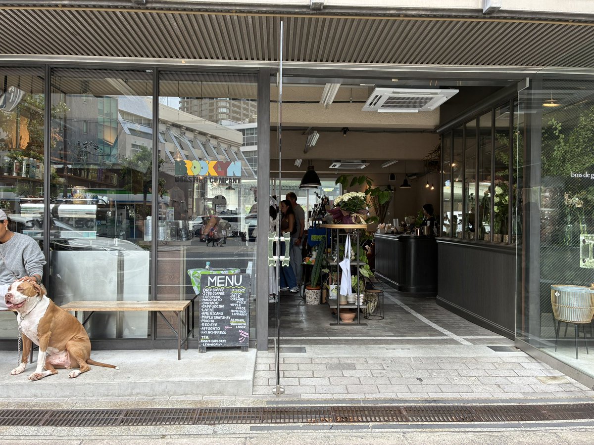 barsonX13's tweet photo. スタンプラリー＋カフェ巡り…僕のためにあるような企画笑
写真の大きなワンちゃんがこの時蒸し暑くて、店内でも寝そべったりしてムードメーカーになってました😆 https://t.co/3UdKmXy8nZ